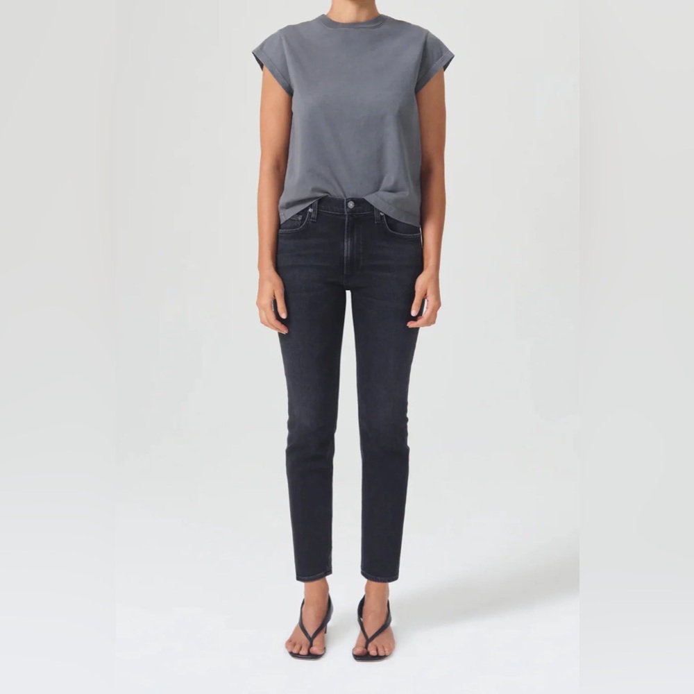 AGOLDE WILLOW MID RISE SLIM CROP